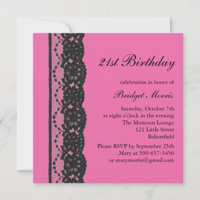Invitación al cumpleaños de los encajes franceses  (Anverso)