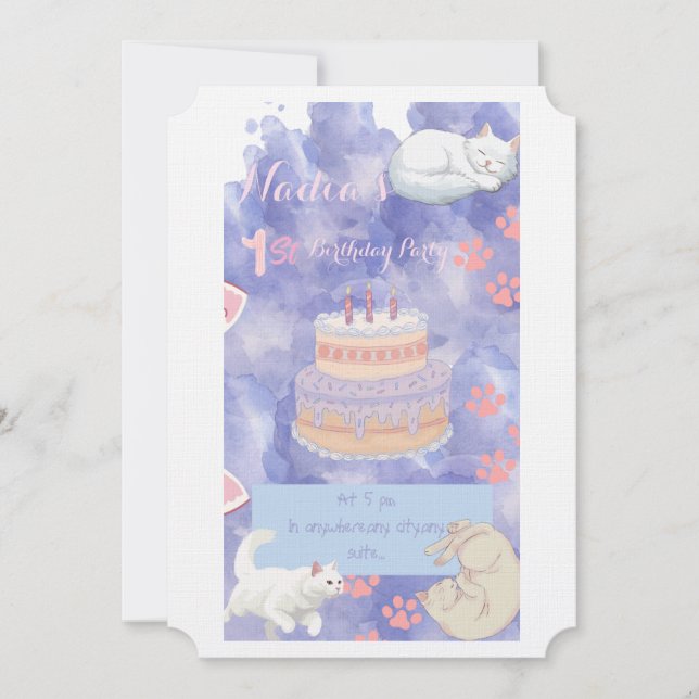 Invitación al cumpleaños de los gatos (Anverso)
