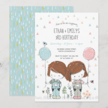 Invitación al cumpleaños de los gemelos