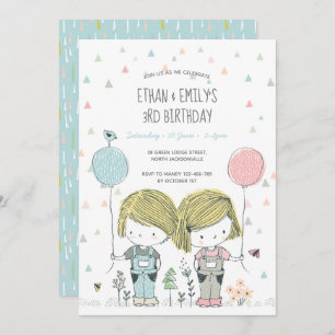Invitación al cumpleaños de los gemelos