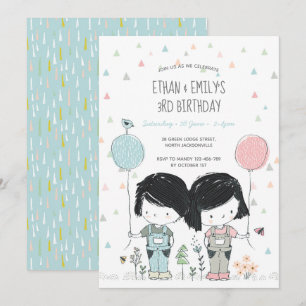 Invitación al cumpleaños de los gemelos