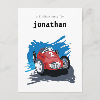 Invitación al cumpleaños de los niños - Coche de c
