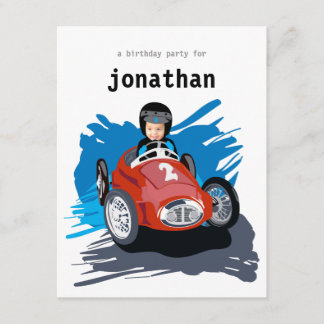Invitación al cumpleaños de los niños - Coche de c