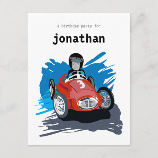 Invitación al cumpleaños de los niños - Coche de c