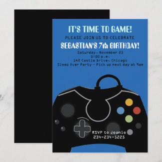 Invitación al cumpleaños de los niños con videojue