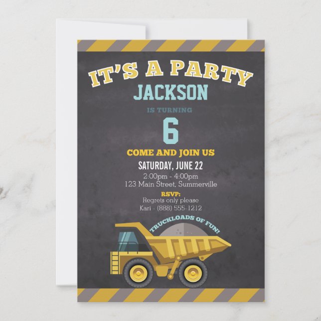 Invitación al cumpleaños de los niños (construcció (Anverso)