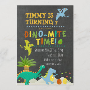 Invitación al cumpleaños de los niños de Dinosaur