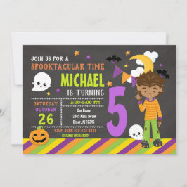 Invitación al cumpleaños de los niños de Halloween