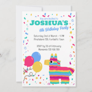 Invitación al cumpleaños de los niños de Pinata Ba