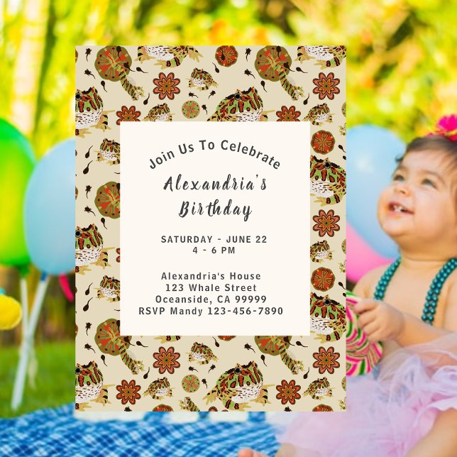 Invitación al cumpleaños de los niños de rana de S (Leap Frog Party Invitation)