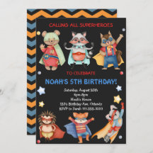 Invitación al cumpleaños de los niños de Superhéro