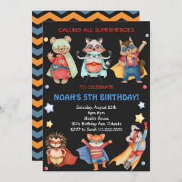 Invitación al cumpleaños de los niños de Superhéro