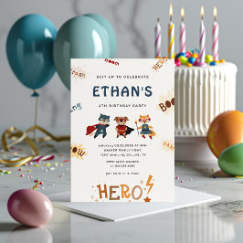 Invitación al cumpleaños de los niños de Superhéro