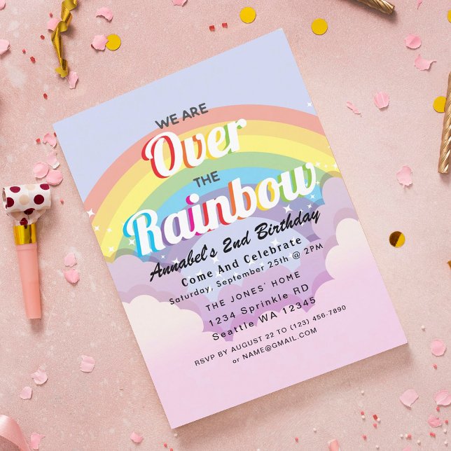 Invitación al cumpleaños de los niños del arco iri (Subido por el creador)