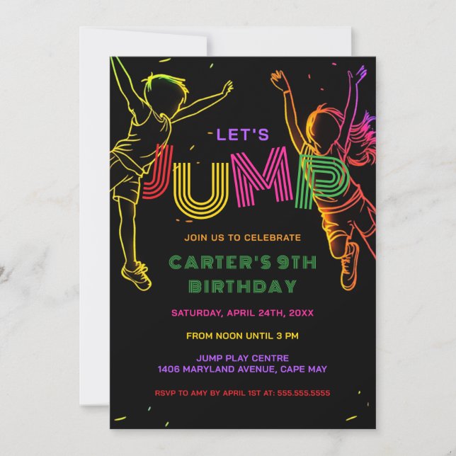 Invitación al cumpleaños de los niños del Fiesta d (Anverso)