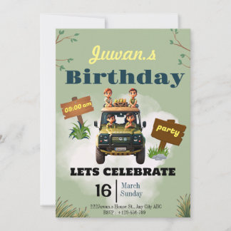 Invitación al cumpleaños de los niños, diseño Fies