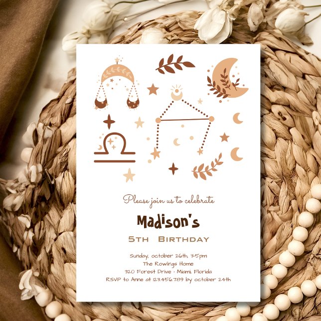 Invitación al cumpleaños de los niños Libra zodiac (Subido por el creador)