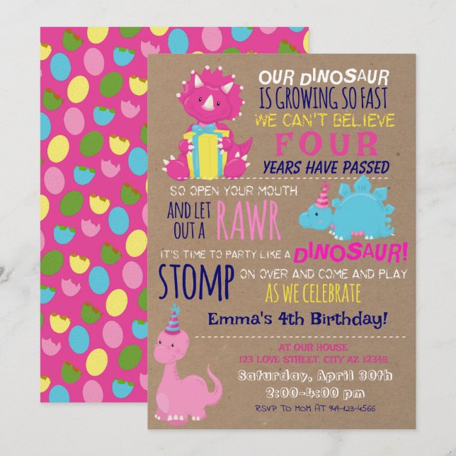 Invitación al cumpleaños de los niños pequeños de  (Anverso / Reverso)
