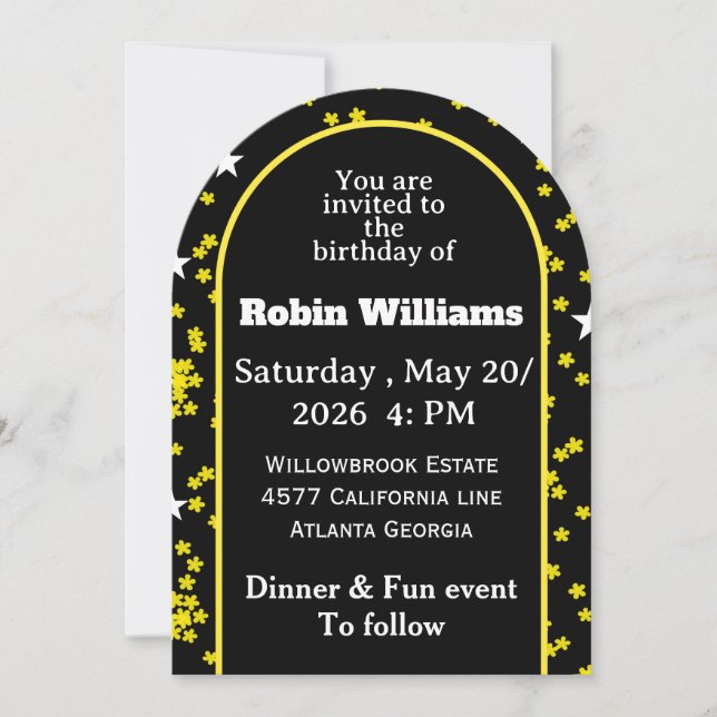 Invitación al cumpleaños de los niños personalizab (Anverso)