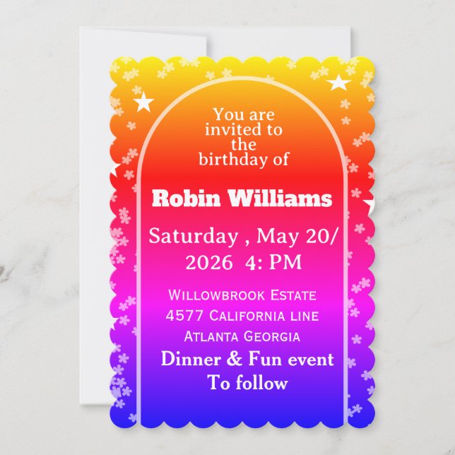 Invitación al cumpleaños de los niños personalizab (Anverso)