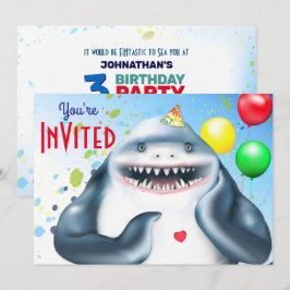 Invitación al cumpleaños de los niños tiburones