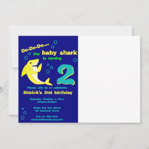 Invitación al cumpleaños de los tiburones