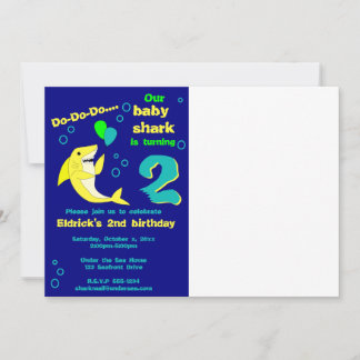 Invitación al cumpleaños de los tiburones