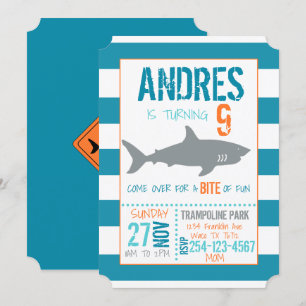 Invitación al cumpleaños de los tiburones