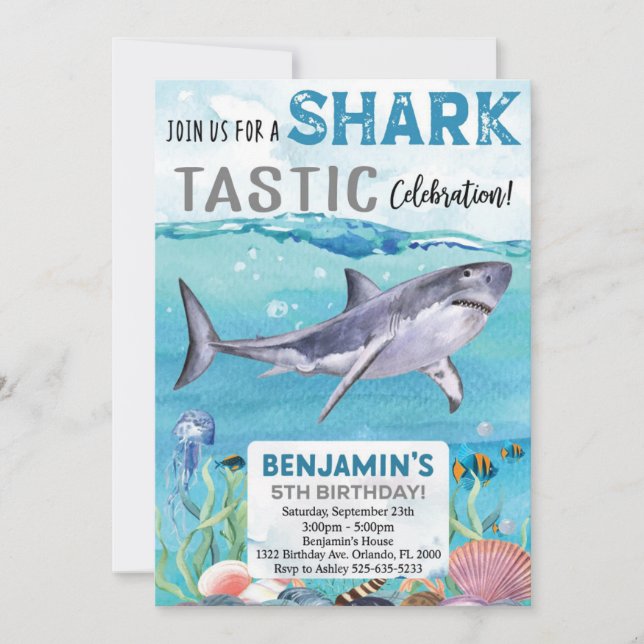 Invitación al cumpleaños de los tiburones (Anverso)