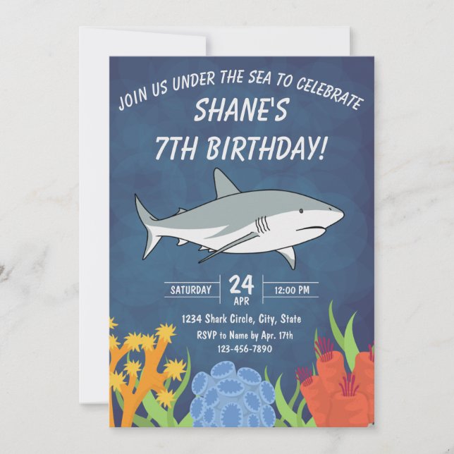 Invitación al cumpleaños de los tiburones (Anverso)