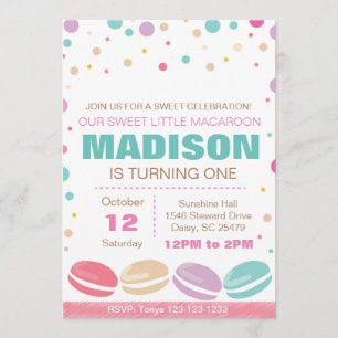 Invitación al cumpleaños de Macaroon