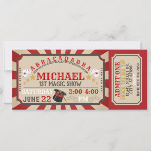 Invitación al cumpleaños de Magic Show Ticket