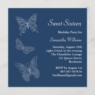 Invitación al cumpleaños de Mariposa (azul)
