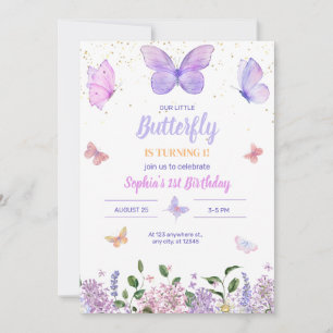 Invitación al cumpleaños de mariposa, Jardín de fl