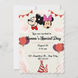 Invitación al cumpleaños de Mickey Kids