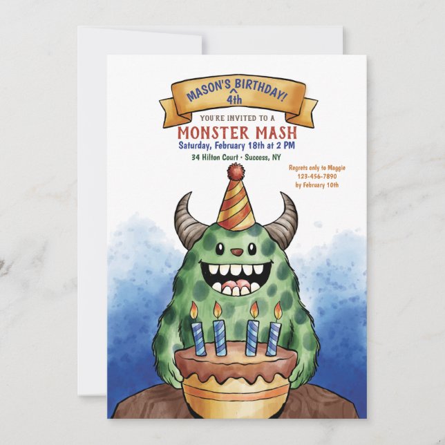 Invitación al cumpleaños de Monster (Anverso)