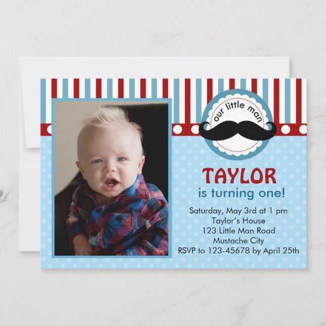 Invitación al cumpleaños de Mustache (Foto) (Anverso)