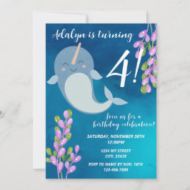Invitación al cumpleaños de Narwhal