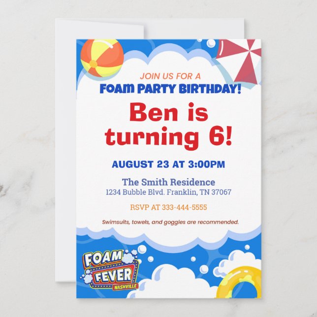 Invitación al cumpleaños de Nashville Fever Fever (Anverso)