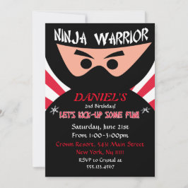Invitación al cumpleaños de Ninja Warrior