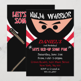 Invitación al cumpleaños de Ninja Warrior