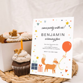 Invitación al cumpleaños de niños modernos de Fox