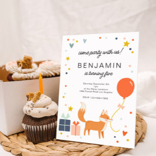 Invitación al cumpleaños de niños modernos de Fox