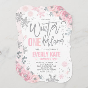 Invitación al cumpleaños de ONE-derland en inviern