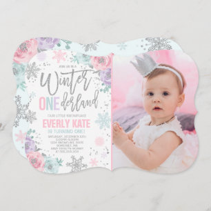 Invitación al cumpleaños de ONE-derland en inviern
