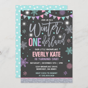 Invitación al cumpleaños de ONE-derland en inviern