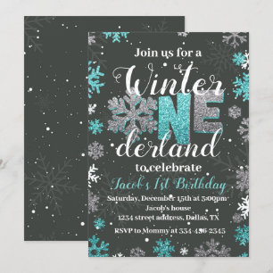 Invitación al cumpleaños de Onederland Boy Winter