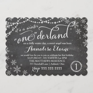 Invitación al cumpleaños de Onederland en el invie