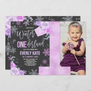 Invitación al cumpleaños de Onederland en invierno