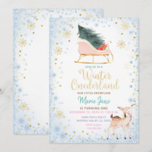 Invitación al cumpleaños de Onederland en invierno